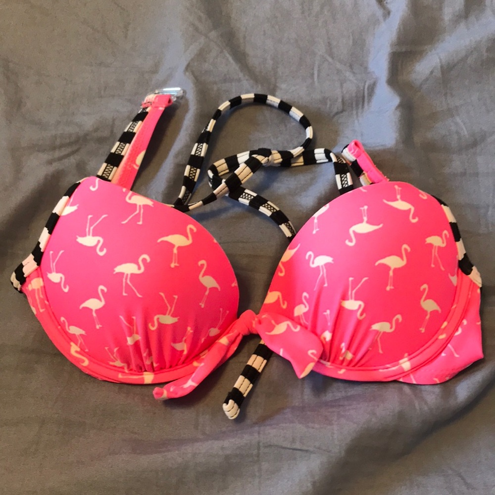 Push up flamingo bikini top